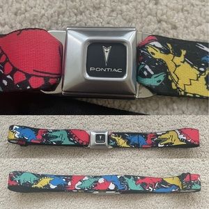 BD Wings Logo CLOSE-UP Full Color Black Silver Seatbelt Belt - Dinosaurs